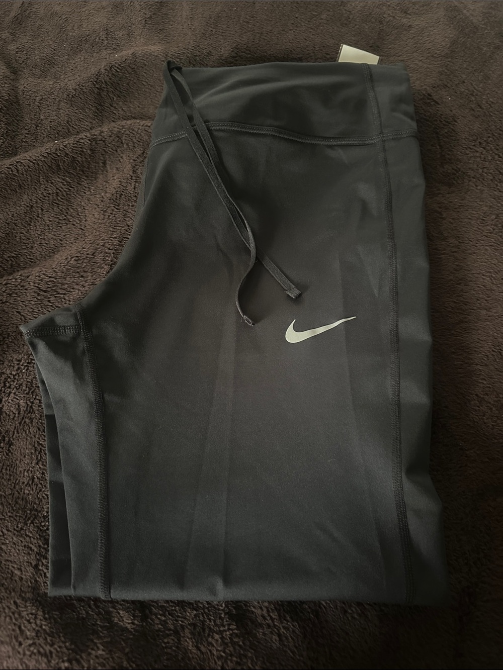 Nike Black Performance Leggings with Silver Swoosh